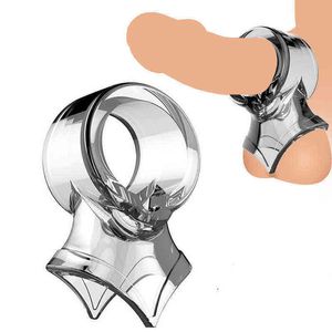 Nxy Cockrings Male Ball Stretcher Scrotum Cock Ring Delay Ejaculation Penis Rings Extender Chastity Cage Cockring Sex Toys for Men Shop 220505