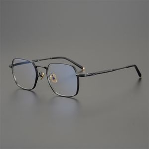 60 Outlet Online Store handmade pure titanium glasses show thin and high texture hawksbill gun color ultra light myopia glasses frame full frame