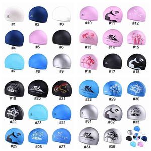 Wholesale silicone swim caps for long hair for sale - Group buy Adults Swimming Caps Waterproof Men and Women Long Hair Swim hats Silicone Ear Protector Large Youth Neoprene Swims Cap VTMTL0194