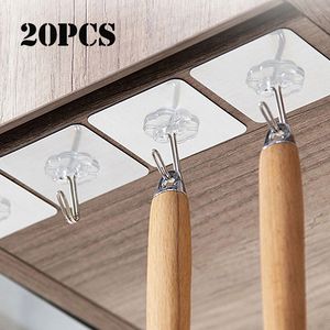 1020pcs transparentes fortes adesivos por porta cabides de parede enganchas sucção de carga pesada xícara de xícara para o escritório de banheiro de cozinha 220527