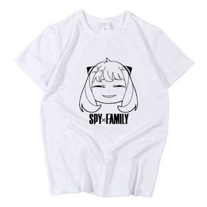 Spy x Family Anya Forger Cosplay T-shirt Men Girl Cotton t shirt Summer Short-sleeve Tees tops Y220426