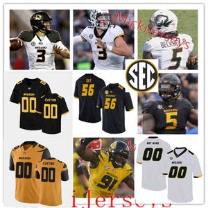 Xflsp College Custom Missouri TG genähtes Fußballtrikot 10 Dameon 4 Elijah Young 54 Luke 9 Ja'Mori Maclin 69 Drake Heismeyer 55