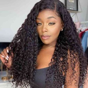 Brazilian Kinky Curly For Women HD Transparent Lace Front Human Hair Wig Pre Plucked 4x4 13x4 Frontal Wigs Remy 220609