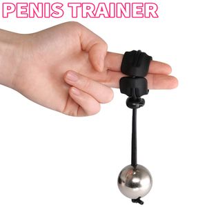 Metal Ball Penis Training Ring Cock Weight Hanger Stretcher Erection Enlarger Extender Adult Male Chastity Device Toy