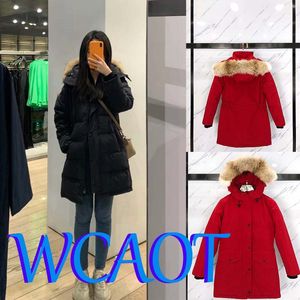 Women Down Jacket Parkers Real Wolf Fur Fashion Coat voor windbescherming en warmte waterdicht