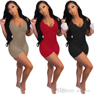 2022 디자이너 jumpsuits bodysuits for womens 섹시한 suspender 조각 원피스 요가 바지 복장 짧은 rompers 클럽웨어