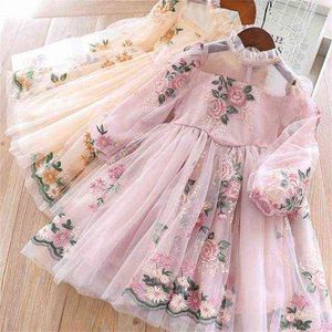 Bambini Autunno Inverno Abiti per Ragazza Compleanno Fiore Principessa Abito Ragazza Manica lunga Festa Abiti Ragazze Vestono Abbigliamento per bambini G220518