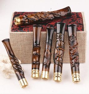 Sea Willow Tigablette Holder Smoking Pipesダブル循環フィルター刻まれたマウスピース