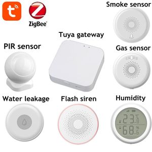 Systemy alarmowe Tuya ZigBee Smart Gateway WIFI Kontrola koncentratora według aplikacji Life i Sensor Smoke CO Detector Detector Syrena