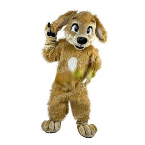 Halloween Brown Husky Hunde Maskottchen Kostüm Hochwertige Cartoon Charakter Outfits Anzug Unisex Erwachsene Outfit Weihnachten Karneval Kostüm