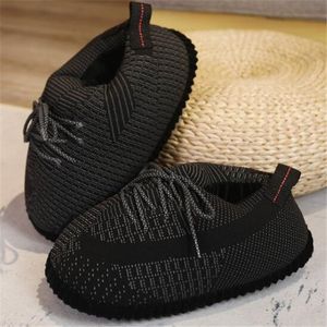 Men Women Indoor Home Slippers Couple Unisex One Size Warm Plush House Shoes Cotton Furry Slippers