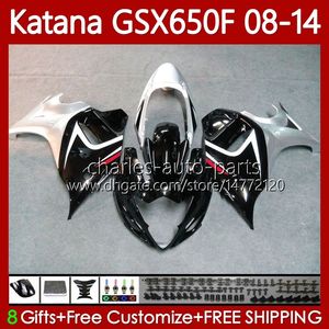 Verkleidungen für Suzuki KATANA GSX-650F GSXF650 GSXF-650 GSX650F 2008 2009 2010 2011 2012 2013 2014 Karosserie 120No.43 GSX 650F GSXF 650 08 09 10 11 12 13 14 Karosserie Silber schwarz