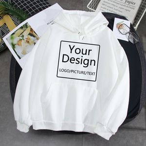 Winter Cotton Hoody överdimensionerade hoodies med DIY anpassade tryckta vänner hoodie för flickor kvinnor tröja bekväm 220722