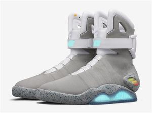 2022 Authentic Air Mag Back To The Future Athletic Shoes Marty Mcfly LED Glow In The Dark Gray Outdoor Mags Mcflys Boots Sneakers Size