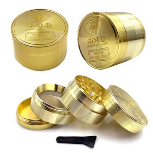 GoldCrush Herb Grinder - 3 Layer, 4 Parts Zinc Alloy Tobacco Crusher for Smokers. 40mm size ideal for Hookah Pipe Accessories.