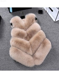 ZADORIN Nuovo Lusso Gilet di Pelliccia Sintetica Donna Furry Breve Gilet di Pelliccia Sintetica Cappotto Gilet di Pelliccia Fourrure Autunno Inverno Cappotto T220716