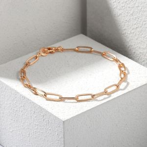 Gliederkette 4 mm Damen Mädchen Büroklammer Rolo Armband 585 Roségold gefüllt Modeschmuck Accessoires Geschenke 20 cm DCB60Link Lars22