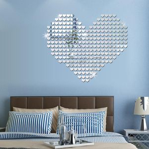 Lustra 100pcs Love Acryl Wall Sticker Mirror Nieregularna próżność Dekoracja salonu dekoracyjne pełne lustra