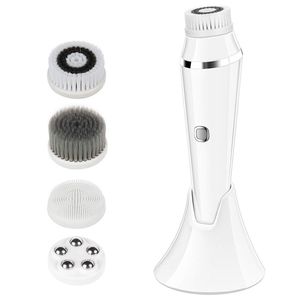 4 I Face Cleansing Brush Sonic Vibration Face Cleanser Silicone Pore Cleaner Exfoliator Face Washing Brush Roller Massager314s