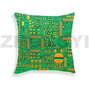 Cuscino/Cuscino Decorativo Divertente Corpo Decorazione Domestica Circuito Chip Elettronico Caso Federa Divano Anime Cuscino Abbraccio 45x45 cm