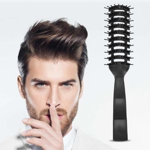 Hooks & Rails Men Hairbrush Plastic Head Massage Hair Styling Brush Slicked-back Scalp Massager For Salon HomeHooks