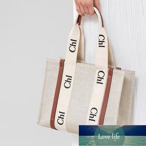 Letter Shoulder Bag Print Stripe Large Capacity Tote Canvas Female Japanese Casual Handbag on Sale