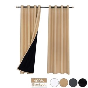 Insulated Thermal Drapes 100% Blackout Window Curtain Heat and Full Light Panel Blocking for Living Room Bedroom White Curtains 220511