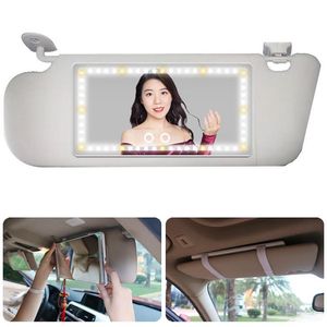 Interior Decorations Wireless Charging Car Vanity Mirror Sun Visor Led Touch Switch Makeup 2 Lighting Mode For Women Girls