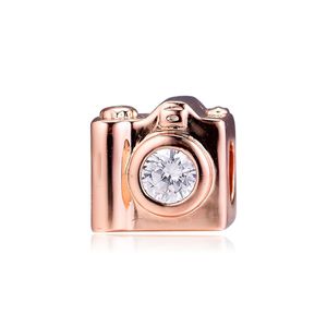 Kamera Reize großhandel-2019 Original Sterling Silver Jewelry Camera Pink Perlen passt Pandora Charm Armbänder Halskette für Frauen1968