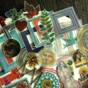 Geschenkpapier, Vintage-Bilderrahmen-Aufkleber, DIY, Scrapbooking, unten, Collage, Tagebuch, glücklicher Planer, Versiegelung, Dekoration, Aufkleber, Geschenkpapier, Geschenk