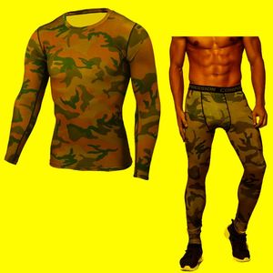Camisetas masculinas Conjunto de compresión para hombres Molcones de ejercicio Fitness Training Track Slewes Long Shirts Sport Suit Rashgard Kit xlme