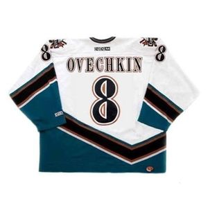 CHEN37 C26 NIK1 ALEXANDER OVECHKIN HOCKEY 2005 CCM Vintage Away Recunda a camisa de hóquei de volta