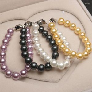 Beaded Strands Natural Shell Pearl Bracelets Elegant Baroque Pearls Bracelet For Women Men Elastic Chain Fine Jewelry Wedding Gifts Fawn22