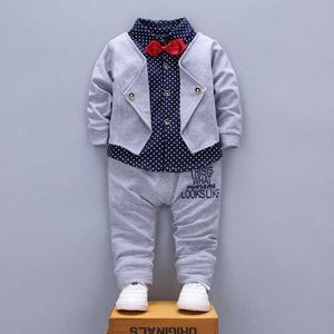 Dzieci Spring Boys Autumn Dziewczęta Zestawy odzieży Dzieci Modne Ubrania Baby dżentelmen T koszule Spodnie 2PC