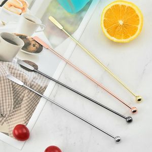 Bar Ferramentas de aço inoxidável bebida de bebida de bebida de bebida de cocktail swizzle com pequenos remos retangulares BBA13121