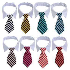 Collari per cravatte per animali domestici a strisce colori carini cravatta per cani gatto vestiti decorazione imbracatura per animali domestici XC0824