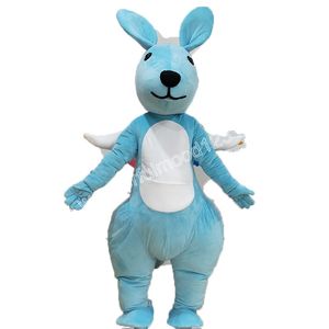trajes azuis de canguru mascote