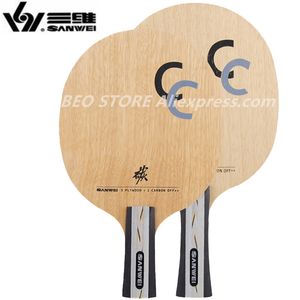 Sanwei cc lâmina de tênis de mesa 5 madeira + 2 carbono off + + treinamento sem caixa raquete ping pong bat paddle tenis de mesa 220402
