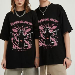 Anime Pain Printed TShirts Men Women World Shall Know Pain T Shirt Retro Harajuku Streetwear Tops Hip Hop Japan Ninja Tee Shirt 220610