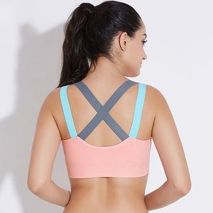 DeRuilady Sexy Cross Backless Bras para mulheres lingerie academia respirável executando treino de corrida fitness sutiã sem fio bralette top 220511