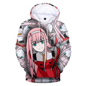 Męskie bluzy z kapturem bluzy w FRANXX 3D Anime Zero Two bluza z kapturem chłopcy dziewczęta urocze ubrania mężczyźni kobiety Streetwear fajne swetry męskie