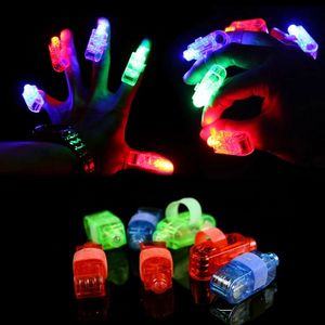 Jul LED -fingerlampa fingerring ljus glöd laser finger strålar led blinkande ring party flash barn leksak c0813