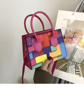 Модная сумка для плеча геометрическая горизонтальная кожаная портативная сумка для плеча перекрестная сумка маленькая сумка