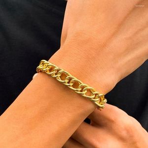 Catena a maglie Punk Semplice Bracciale spesso per uomo / donna 2022 Moda Grossa catena a mano Gioielli Hip Hop Braccialetti color oro / argento Regali Kent22