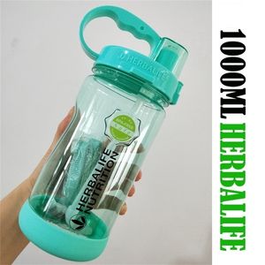 Multi color 10002000ml BPA free Gray Rose Red Portable Nutrition Plastic Sports Hiking Fitness straw water bottle 220531