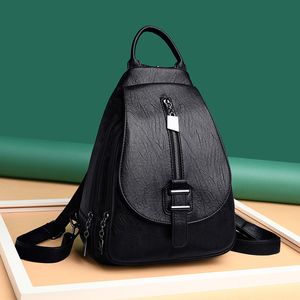 Women Backpack Style High-quality leather Fashion Casual Bags Small Girl Schoolbag Business Laptop Backpack Charging Bagpack Rucksack Sport&Outdoor Packs 9856