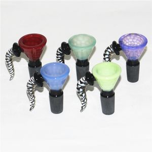 Funnel Hookahs 14mm 18mm Glass Bowls For Bong Male Joint 5 Colors Bowl Smoking Pipe Bongs Oil Rigs Water Pipes