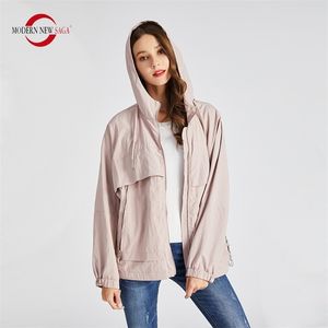 Moderno New Saga Women Jacket Capuz Jaqueta de outono Women Spring Ladies Jackets Moda Jackets Coats Windbreaker Pink 201016