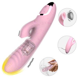 Vibratori NXY Doppia penetrazione Vibratore succhiante per donne Orale Aspirazione clitoride Stimolatore clitoride Vagina Dildo Vibrante Giocattolo sessuale Adulti 18 0407