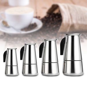 Stainless Steel Coffee Pot Mocha Espresso Latte Percolator Stove Maker Drink Tool Cafetiere Stovetop 210309